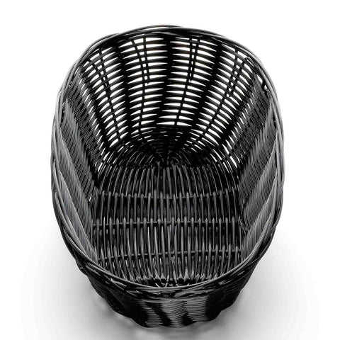 TableCraft 2476 10" Black Oval Handwoven Polypropylene Basket
