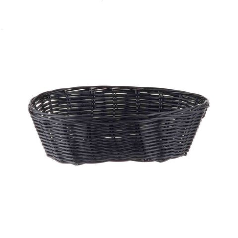 TableCraft Products 2476 Oval Black Handwoven Basket, 10 x 6.5 x 3 in