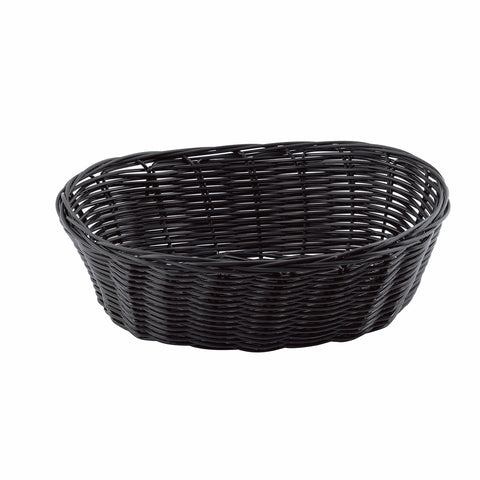TableCraft 2476 10" Black Oval Handwoven Polypropylene Basket