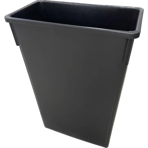 Enhanced SS & Equipment 24BLK Slim Trash Can, Black, 24 Gallon, Rectangle