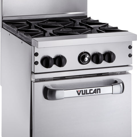 Vulcan 24S-4B-QS-PLATINUM 24 in Gas Restaurant Range with 4 Burners and Standard Oven