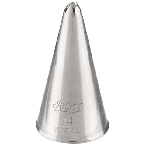 Ateco 24 Closed Star Piping Tip - Stainless Steel Pastry Tube for Cake Decorating