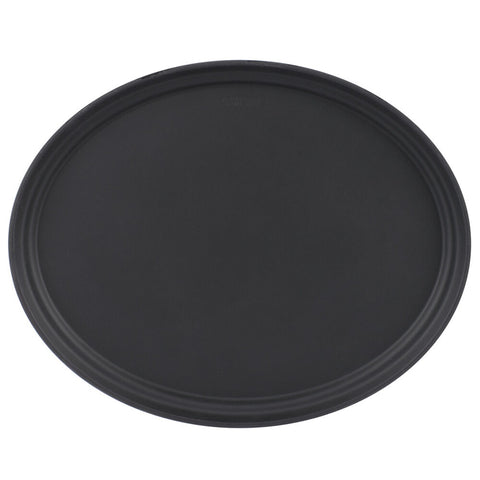 Cambro 2500CT110 Camtread 19-1/4" x 23-1/8" Black Non-Skid Oval Serving Tray