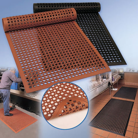 Cactus Mat 2522-C5 VIP Topdek Senior 3' x 5' Black Anti-Fatigue Rubber Floor Mat