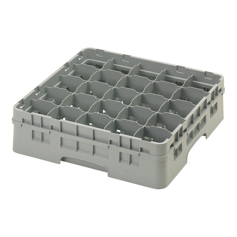 Cambro 25S418151 Camrack 25-Compartment Full Size Glass Rack with Extender, Soft Gray