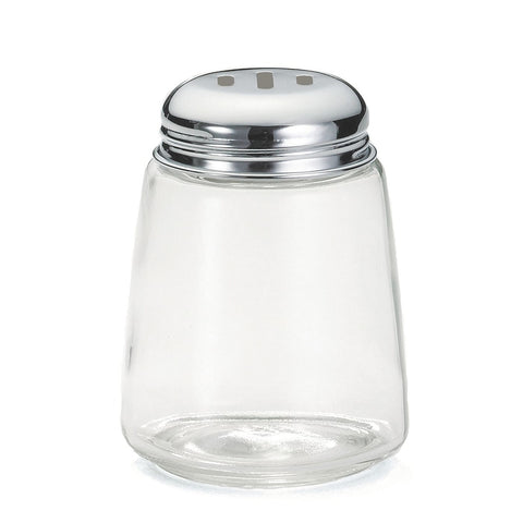 Tablecraft Products 262 8 oz Glass Cheese Shaker with Chrome Slotted Top