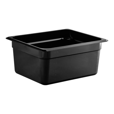 Cambro 26CW110 Camwear 1/2 Size Black Polycarbonate Food Pan, 6" Deep