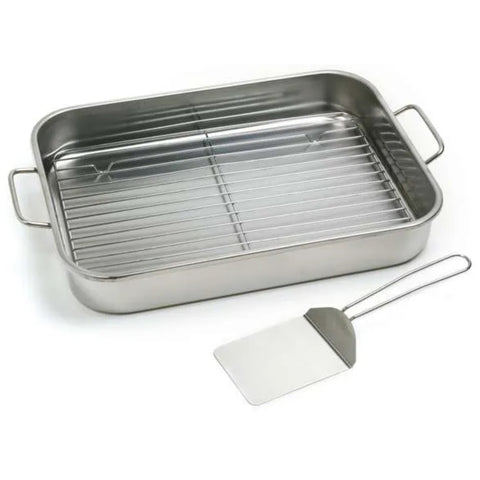 Norpro NORP272 Stainless Steel Roast Pan Set with Rack and Spatula