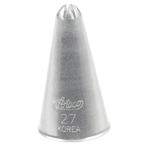 Ateco 27 Closed Star Piping Tip - Stainless Steel Pastry Tube