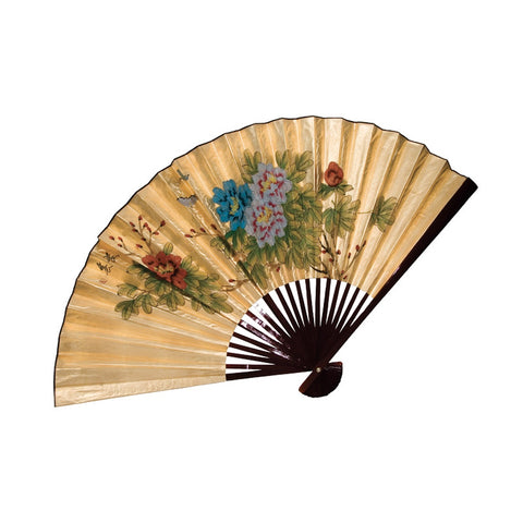 TOWN 28184 Wall Fan Butterfly & Flower - 62" Decorative Gold Foil Wall Fan