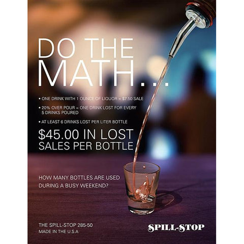 Spill-Stop 285-50 Chrome Tapered Liquor Pourer Spout