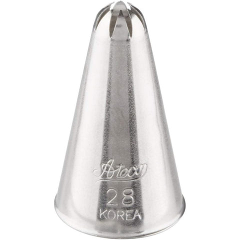 Ateco 28 Closed Star Piping Tip - Stainless Steel Decorating Tube