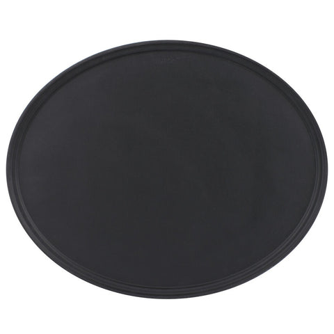 Cambro 2900CT110 Camtread Non-Skid Oval Serving Tray, 29" x 24\" Black