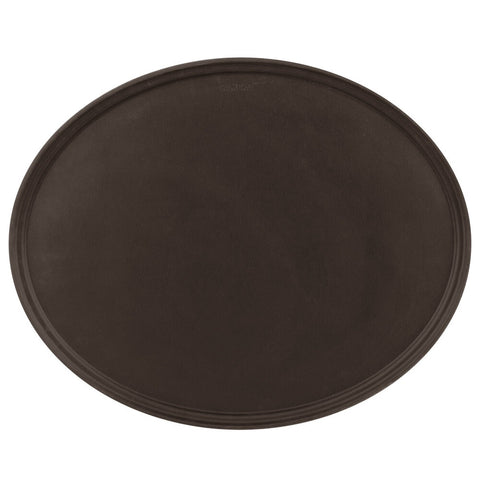 Cambro 2900CT138 Camtread Non-Skid Oval Serving Tray, Tavern Tan, 29" x 24"
