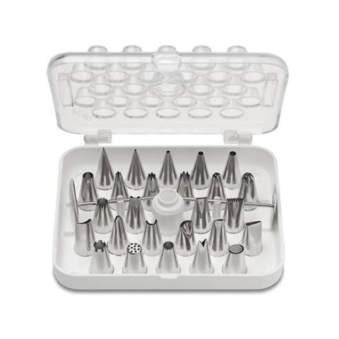 Ateco 782 29-Piece Decorating Tube Set with Hinged Storage Box