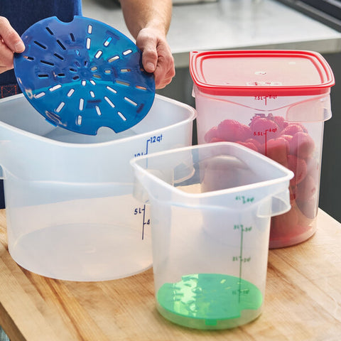 Cambro 2RFSFPDPP265 CamRounds FreshPro Green Round Polypropylene Drain Shelf for 2 and 4 Qt Containers