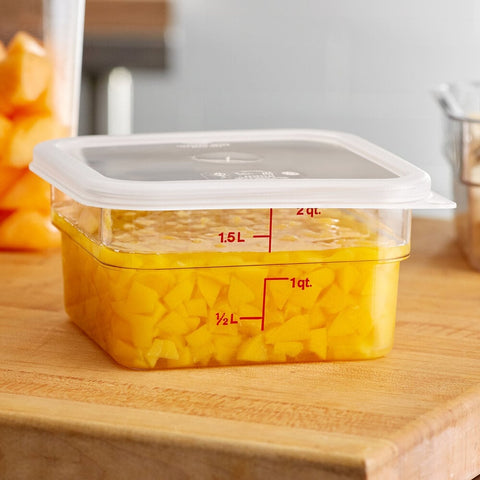 Cambro 2SFSCW135 CamSquares Classic 2 Qt. Clear Square Polycarbonate Food Storage Container