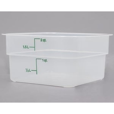 Cambro 2SFSPP190 CamSquares 2 Qt. Translucent Square Polypropylene Food Storage Container
