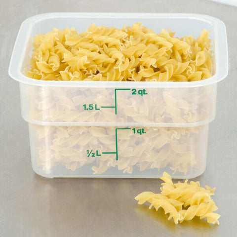 Cambro 2SFSPP190 CamSquares 2 Qt. Translucent Square Polypropylene Food Storage Container