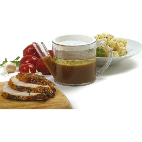 Norpro 3023 2-Cup Fat Separator and Strainer, Clear, Dishwasher Safe