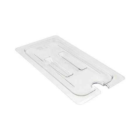 Cambro 30CWCHN135 Camwear 1/3 Size Notched Food Pan Cover with Handle, Clear Polycarbonate