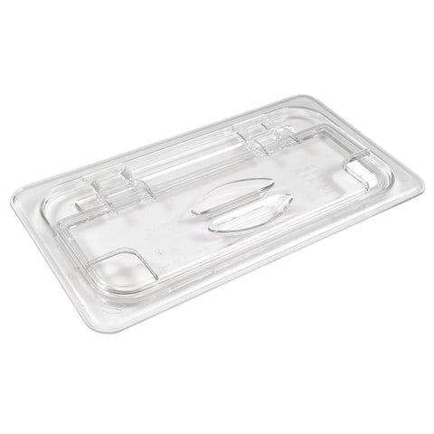 Cambro 30CWLN135 Camwear 1/3 Size Clear Polycarbonate FlipLid with Spoon Notch