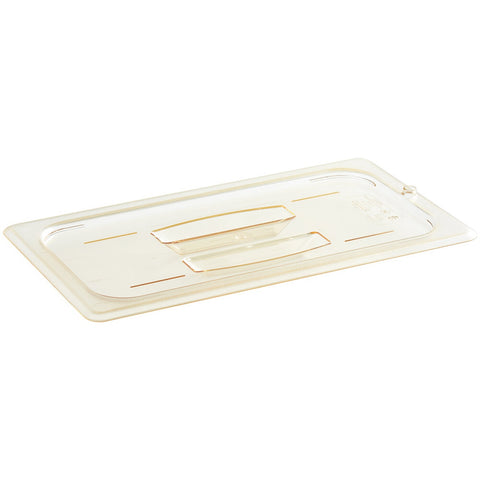 Cambro 30HPCH150 H-Pan 1/3 Size Amber High Heat Handled Flat Lid