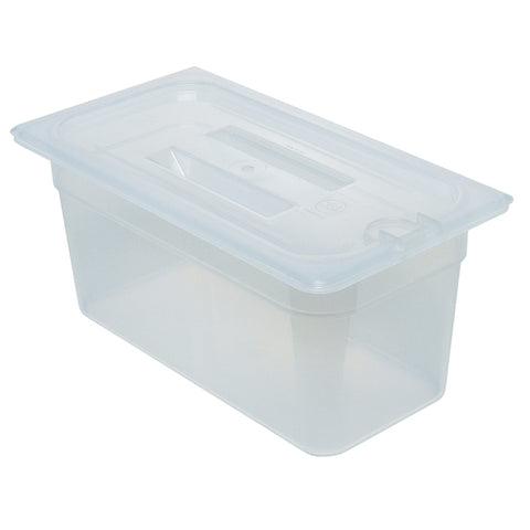 Cambro 30PPCHN190 1/3 Size Translucent Polypropylene Food Pan Cover with Handle and Spoon Notch