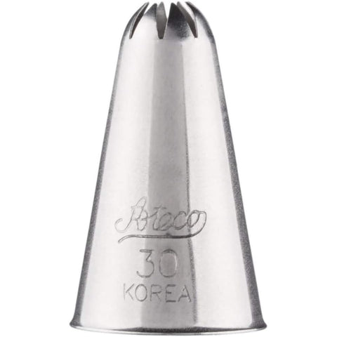 Ateco 30 Closed Star Piping Tip - Stainless Steel Cake Decorating Tube