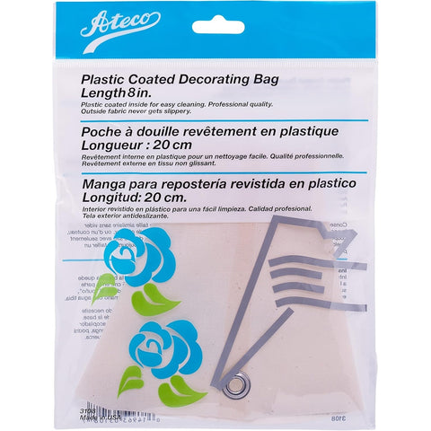 Ateco 3108 8" Plastic-Coated Reusable Canvas Pastry Bag