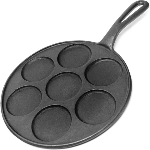 Norpro 3117 Cast Iron Plett Pan - 7-Well Pancake Pan