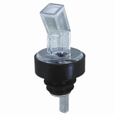 Spill-Stop 313-00 BAN-M Screened Pourer, Clear with Black Collar