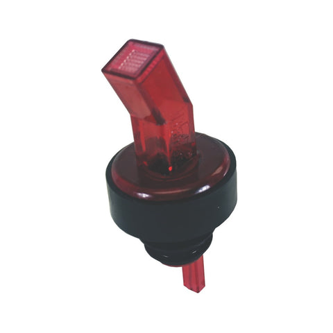 Spill-Stop 313-03 BAN-M Screened Free-Flow Liquor Pourer, Red with Black Collar