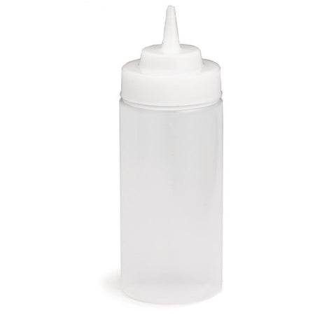 TableCraft Products 31763C 16 oz Clear Widemouth Squeeze Bottle with Wide TipTop