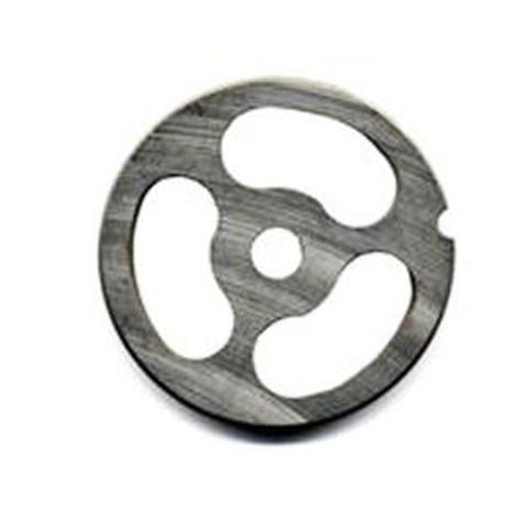 Alfa International 32 KIDNEY - #32 Kidney Plate with 3 Holes, Stainless Steel Meat Grinder/Chopper Plate