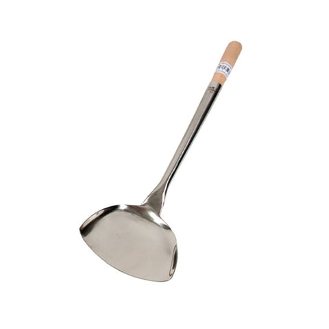 Town Equipment 33971 Stainless Steel Wok Shovel with Wood Handle, 19-1/2"