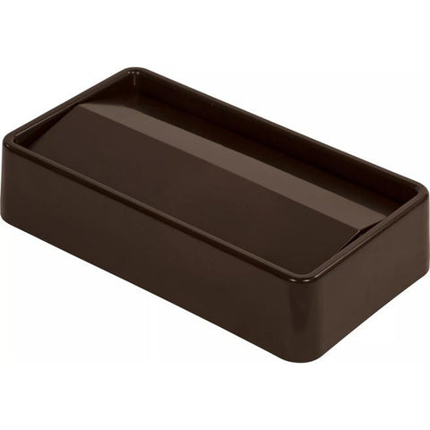 CFS Brands 34202469 TrimLine Rectangle Swing Top Trash Can Lid, Dark Brown