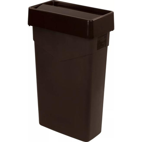 CFS Brands 34202469 TrimLine Rectangle Swing Top Trash Can Lid, Dark Brown