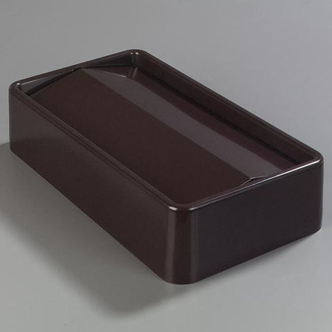 CFS Brands 34202469 TrimLine Rectangle Swing Top Trash Can Lid, Dark Brown