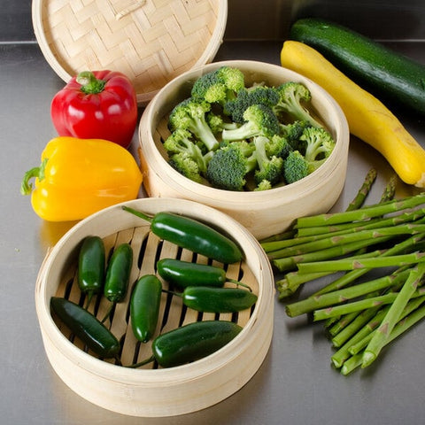 Town Food Service 34208 8" Bamboo Steamer Set