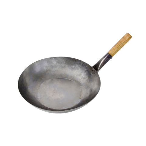 Town 34704 14" Mandarin Flat-Bottom Steel Wok - Induction Ready