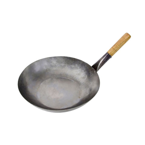 Town 34704 14" Mandarin Flat-Bottom Steel Wok - Induction Ready