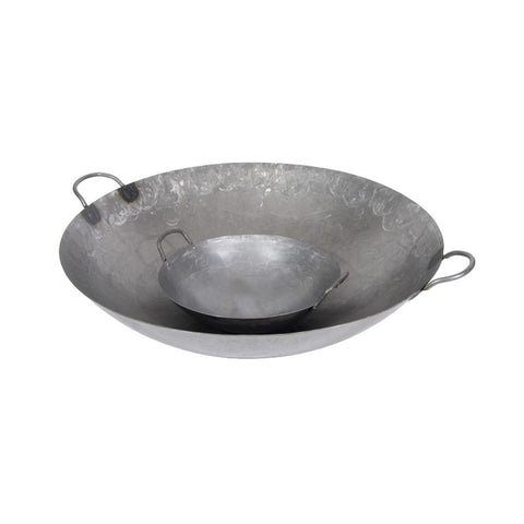 Town Food Service 34804 14" Hand Hammered Cantonese Flat Bottom Carbon Steel Wok