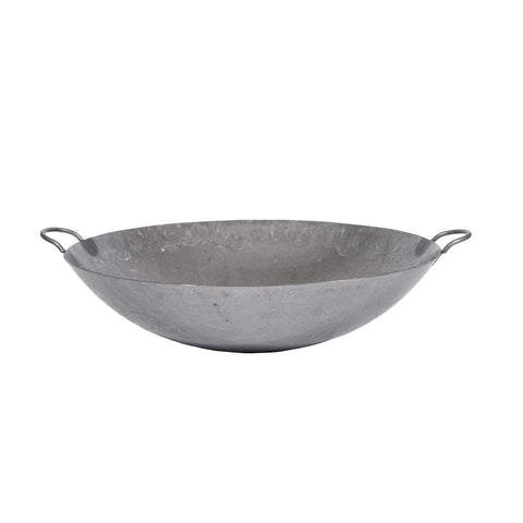 Town Food Service 34804 14" Hand Hammered Cantonese Flat Bottom Carbon Steel Wok