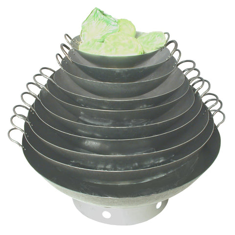 Town Food Service 34804 14" Hand Hammered Cantonese Flat Bottom Carbon Steel Wok