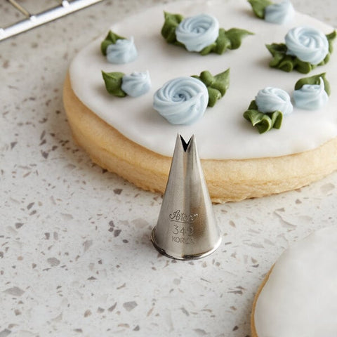 Ateco 349 Leaf Piping Tip - Stainless Steel V-Cut Pastry Tube