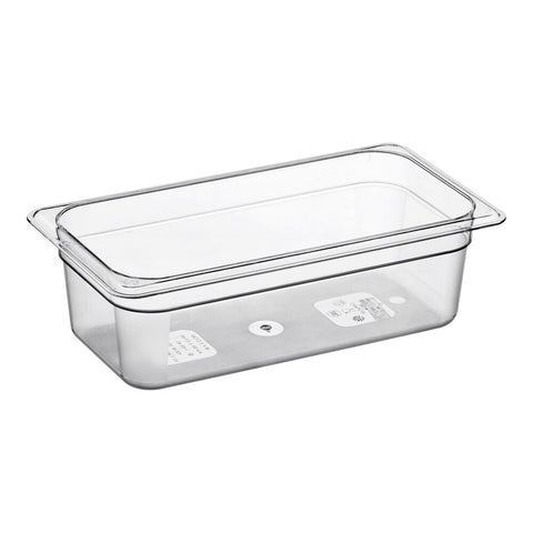 Cambro 34CW135 Camwear 1/3 Size Clear Polycarbonate Food Pan, 4" Deep