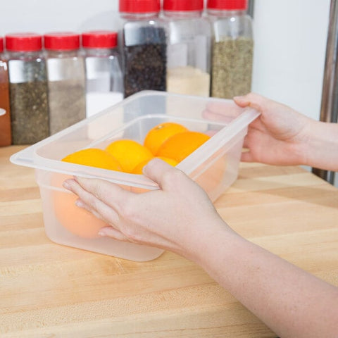 Cambro 34PP190 1/3 Size Translucent Polypropylene Food Pan, 4" Deep