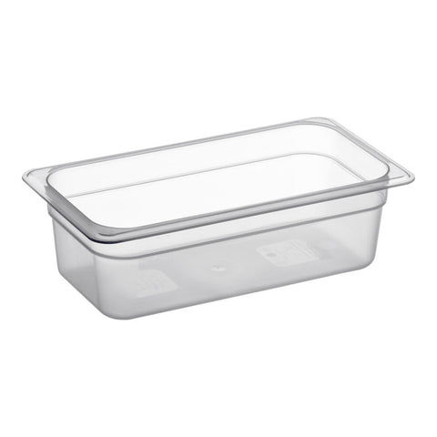 Cambro 34PP190 1/3 Size Translucent Polypropylene Food Pan, 4" Deep
