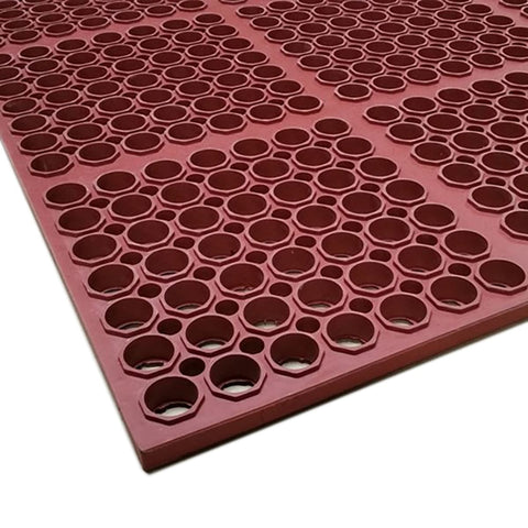 Cactus Mat 3520-R1 VIP Floormate Anti-Fatigue Grease-Resistant Rubber Floor Mat, Red, 39" x 58-1/2" x 7/8"